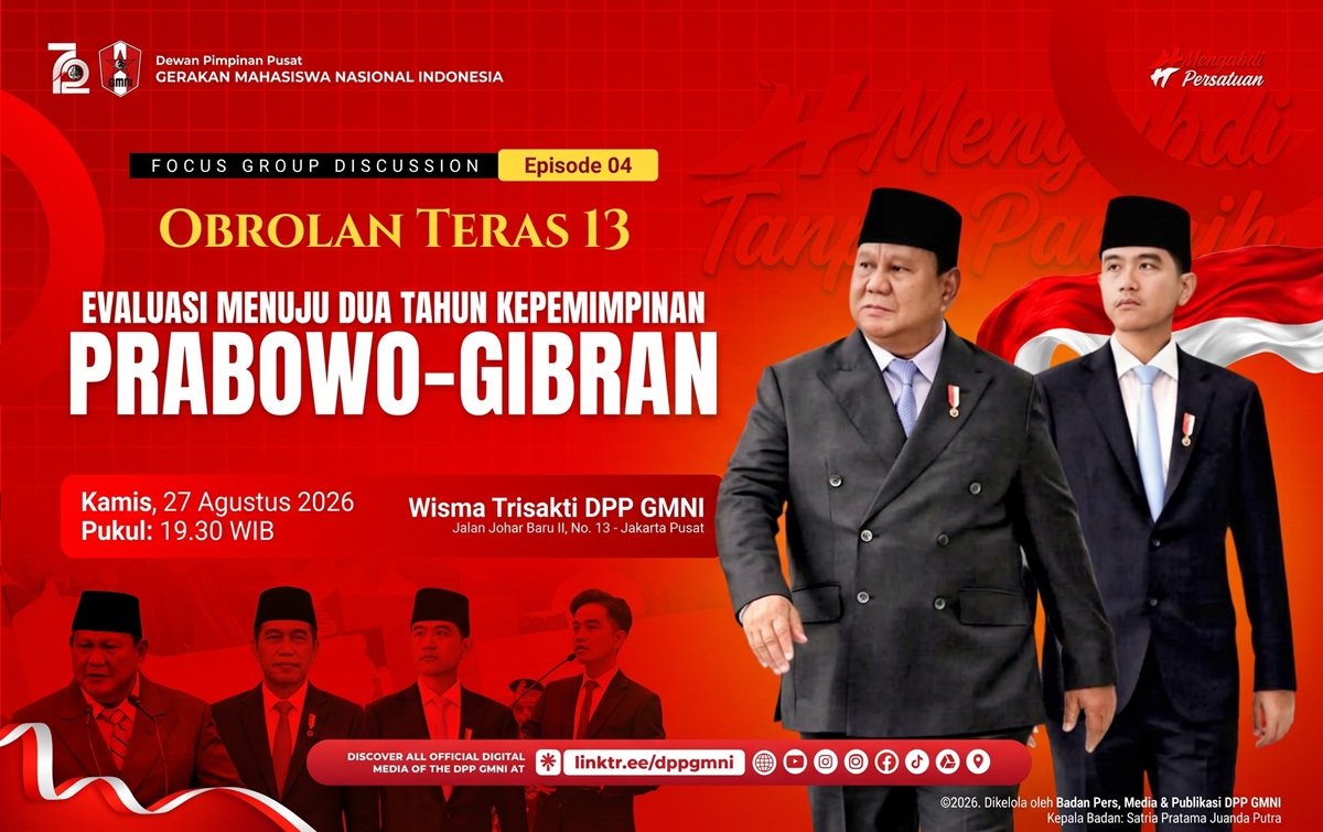 Diskusi Evaluasi Dua Tahun Prabowo-Gibran: Ketua Umum DPP GMNI Serukan Jaga Indonesia